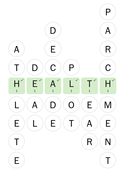 screenshot of Keyword, showing HEALTH as the missing word